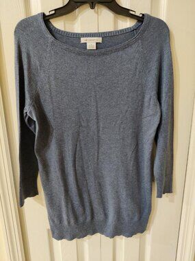 Liz Claiborne Women's Blue 3/4 Sleeve Pullover Sweater Small